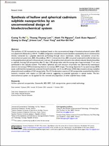 Synthesis of hollow and spherical cadmium sulphide nanoparticles by an unconventional design of bioelectrochemical system