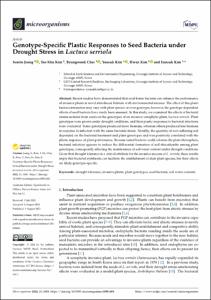 Genotype-Specific Plastic Responses to Seed Bacteria under Drought Stress in Lactuca serriola