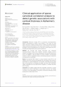 Clinical application of sparse canonical correlation analysis to detect genetic associations with cortical thickness in Alzheimer’s disease
