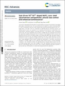Sub-10 nm Yb3+/Er3+-doped NaYF4 core-shell upconversion nanoparticles: precise size control and enhanced luminescence