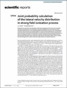 Joint probability calculation of the lateral velocity distribution in strong field ionization process