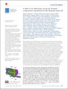A MHz X-ray diffraction set-up for dynamic compression experiments in the diamond anvil cell