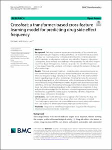 Crossfeat: a transformer-based cross-feature learning model for predicting drug side effect frequency