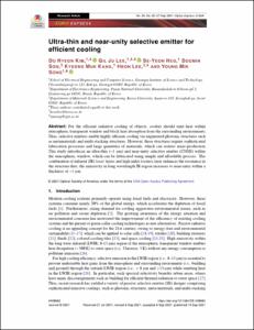 Ultra-thin and near-unity selective emitter for efficient cooling