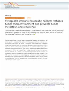 Syringeable immunotherapeutic nanogel reshapes tumor microenvironment and prevents tumor metastasis and recurrence
