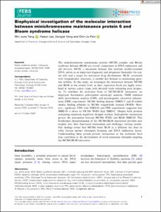 Biophysical investigation of the molecular interaction between minichromosome maintenance protein 6 and Bloom syndrome helicase