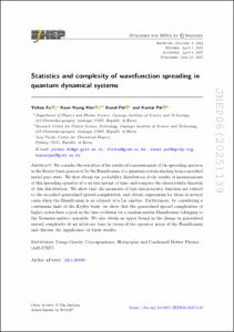 Statistics and complexity of wavefunction spreading in quantum dynamical systems