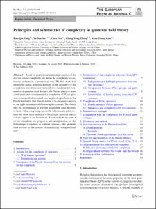 Principles and symmetries of complexity in quantum field theory