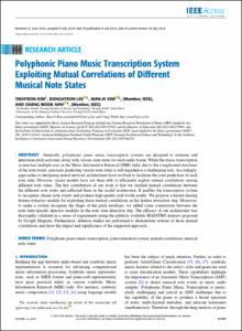 Polyphonic Piano Music Transcription System Exploiting Mutual Correlations of Different Musical Note States
