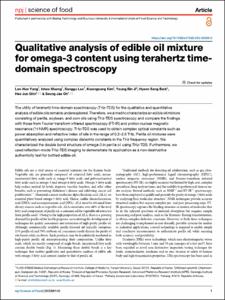 Qualitative analysis of edible oil mixture for omega-3 content using terahertz time-domain spectroscopy