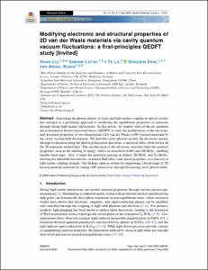 Modifying electronic and structural properties of 2D van der Waals materials via cavity quantum vacuum fluctuations: a first-principles QEDFT study [Invited]