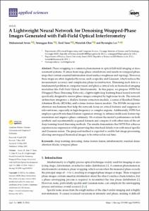 A Lightweight Neural Network for Denoising Wrapped-Phase Images Generated with Full-Field Optical Interferometry