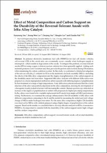 Effect of Metal Composition and Carbon Support on the Durability of the Reversal-Tolerant Anode with IrRu Alloy Catalyst