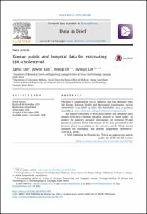 Korean public and hospital data for estimating LDL-cholesterol