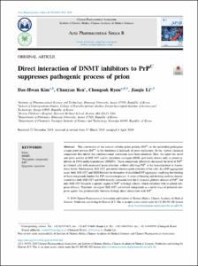 Direct interaction of DNMT inhibitors to PrPC suppresses pathogenic process of prion