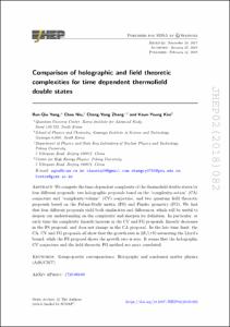Comparison of holographic and field theoretic complexities for time dependent thermofield double states