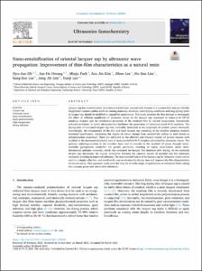Nano-emulsification of oriental lacquer sap by ultrasonic wave propagation: Improvement of thin-film characteristics as a natural resin