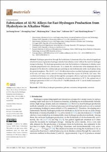 Fabrication of Al-Ni Alloys for Fast Hydrogen Production from Hydrolysis in Alkaline Water