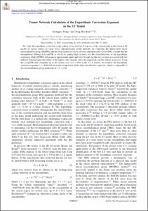 Tensor Network Calculation of the Logarithmic Correction Exponent in the XY Model