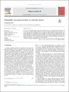 Holographic two-point functions in a disorder system