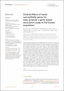 Clinical effects of novel susceptibility genes for beta-amyloid: a gene-based association study in the Korean population