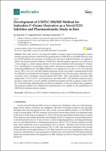 Development of UHPLC-MS/MS method for indirubin-3′-oxime derivative as a novel FLT3 inhibitor and pharmacokinetic study in rats