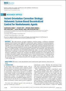 Instant Orientation Correction Strategy: Holonomic System-Based Decentralized Control for Nonholonomic Agents