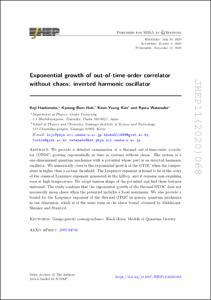Exponential growth of out-of-time-order correlator without chaos: inverted harmonic oscillator