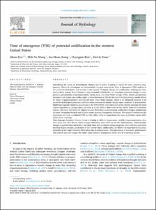 Time of emergence (TOE) of potential aridification in the western United States