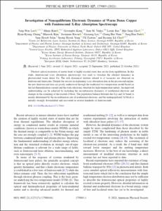 Investigation of Nonequilibrium Electronic Dynamics of Warm Dense Copper with Femtosecond X-Ray Absorption Spectroscopy