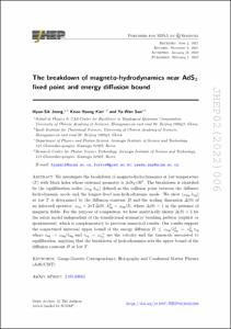 The breakdown of magneto-hydrodynamics near AdS(2) fixed point and energy diffusion bound