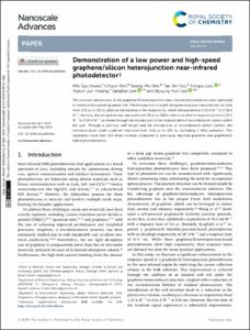 Demonstration of a low power and high-speed graphene/silicon heterojunction near-infrared photodetector