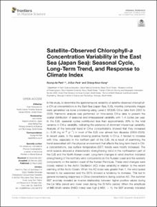 Satellite-Observed Chlorophyll-a Concentration Variability in the East Sea (Japan Sea): Seasonal Cycle, Long-Term Trend, and Response to Climate Index