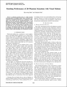 Matching Performance of 2D Phantom Sensations with Visual Motions