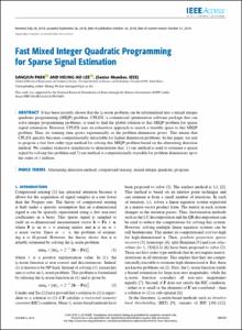 Fast Mixed Integer Quadratic Programming for Sparse Signal Estimation