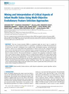 Mining and Interpretation of Critical Aspects of Infant Health Status Using Multi-Objective Evolutionary Feature Selection Approaches