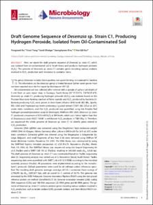 Draft Genome Sequence of Desemzia sp. Strain C1, Producing Hydrogen Peroxide, Isolated from Oil-Contaminated Soil