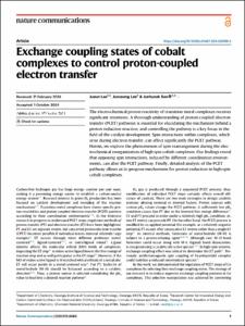Exchange coupling states of cobalt complexes to control proton-coupled electron transfer