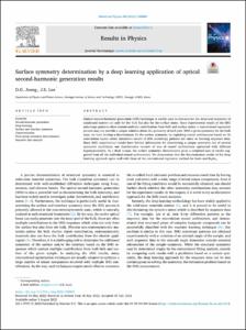 Surface symmetry determination by a deep learning application of optical second-harmonic generation results