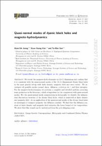 Quasi-normal modes of dyonic black holes and magneto-hydrodynamics