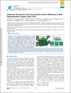 Columnar-Structured Low-Concentration Donor Molecules in Bulk Heterojunction Organic Solar Cells