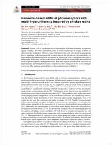Nanowire-based artificial photoreceptors with multi-hyperuniformity inspired by chicken retina
