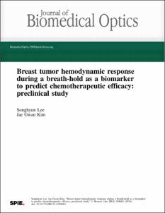Breast tumor hemodynamic response during a breath-hold as a biomarker to predict chemotherapeutic efficacy: preclinical study