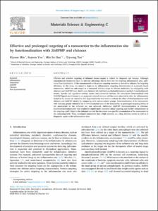 Effective and prolonged targeting of a nanocarrier to the inflammation site by functionalization with ZnBPMP and chitosan