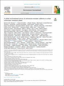 A global multinational survey of cefotaxime-resistant coliforms in urban wastewater treatment plants