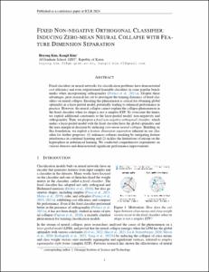 Fixed Non-negative Orthogonal Classifier: Inducing Zero-mean Neural Collapse with Feature Dimension Separation