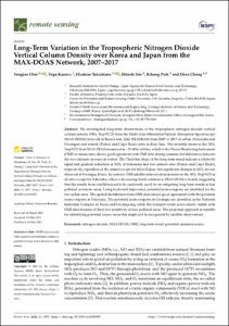 Long-Term Variation in the Tropospheric Nitrogen Dioxide Vertical Column Density over Korea and Japan from the MAX-DOAS Network, 2007-2017
