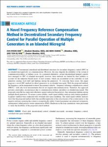 A Novel Frequency Reference Compensation Method in Decentralized Secondary Frequency Control for Parallel Operation of Multiple Generators in an Islanded Microgrid
