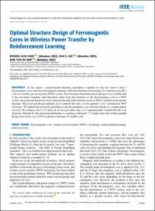 Optimal Structure Design of Ferromagnetic Cores in Wireless Power Transfer by Reinforcement Learning
