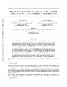 SDGCCA: Supervised Deep Generalized Canonical Correlation Analysis for Multi-Omics Integration